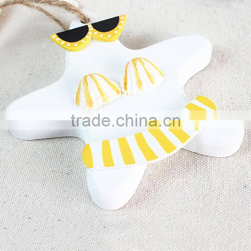 Sex Bikini Wooden Starfish Hangings Decorative Wall Hanging Art And Craft