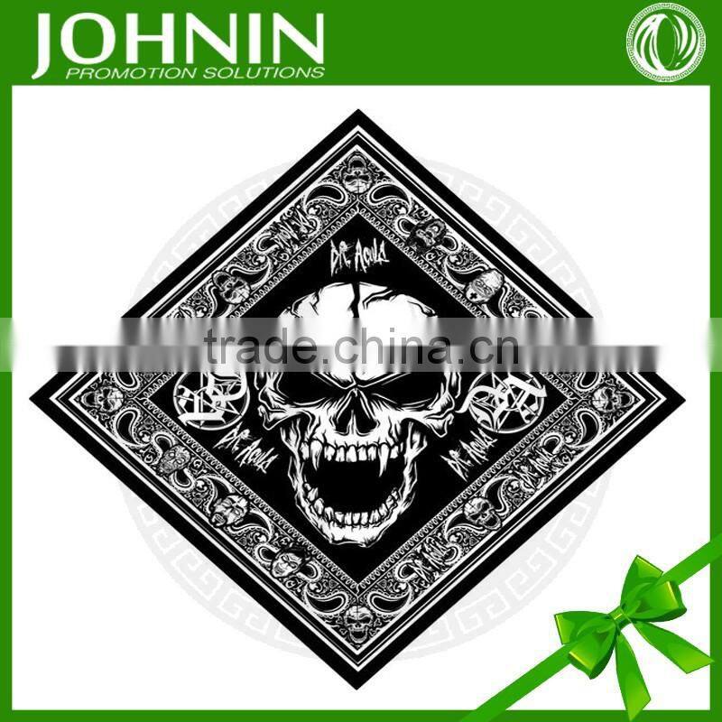 Fast delivery cheap Sublimation printing TC Black Skull bandana