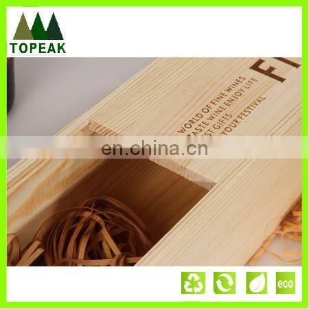 Cheap wooden wine box with sliding lid for single bottle wood box