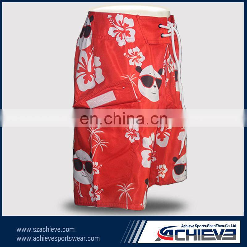 Sublimation Polyester custom shorts beachwear for mens summer board shorts