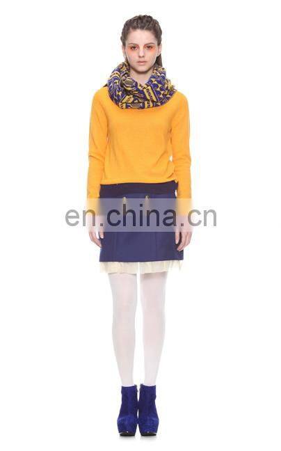 Hot sale modern fashion style winter ruffle bottom design woollen short sexy mini skirt