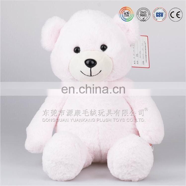 OEM/ Custom design super soft Velboa material stuffed white polar bear with scarf