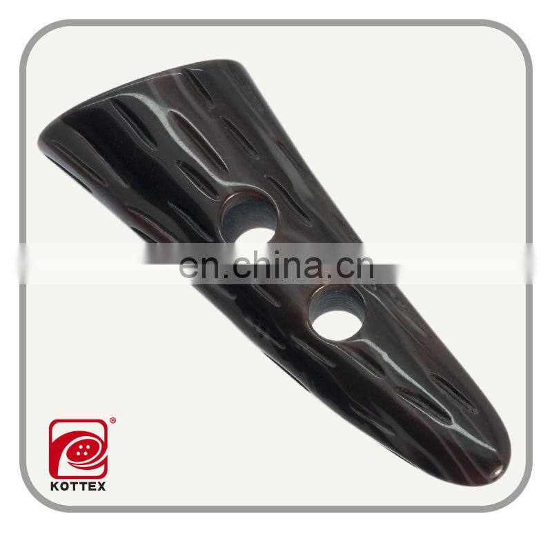 Custom plastic toggle button, leather horn toggle button