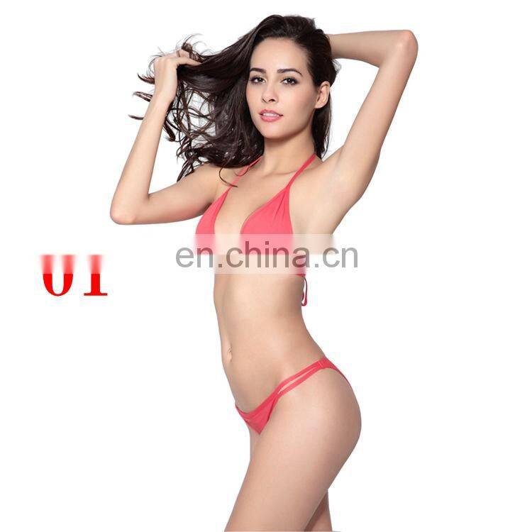 cheaper Swimwear for women swimsuit swimsuits Sexy Bikini for women Beach clothing Hotsale solid string bikini two piece