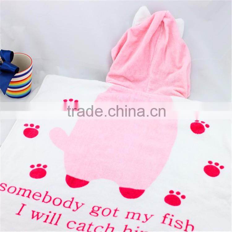 100% Cotton Hooded Baby Bathrobe, Baby Hooded Bath Towel