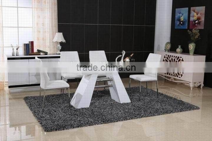 Black wooden base glass dining table for sale