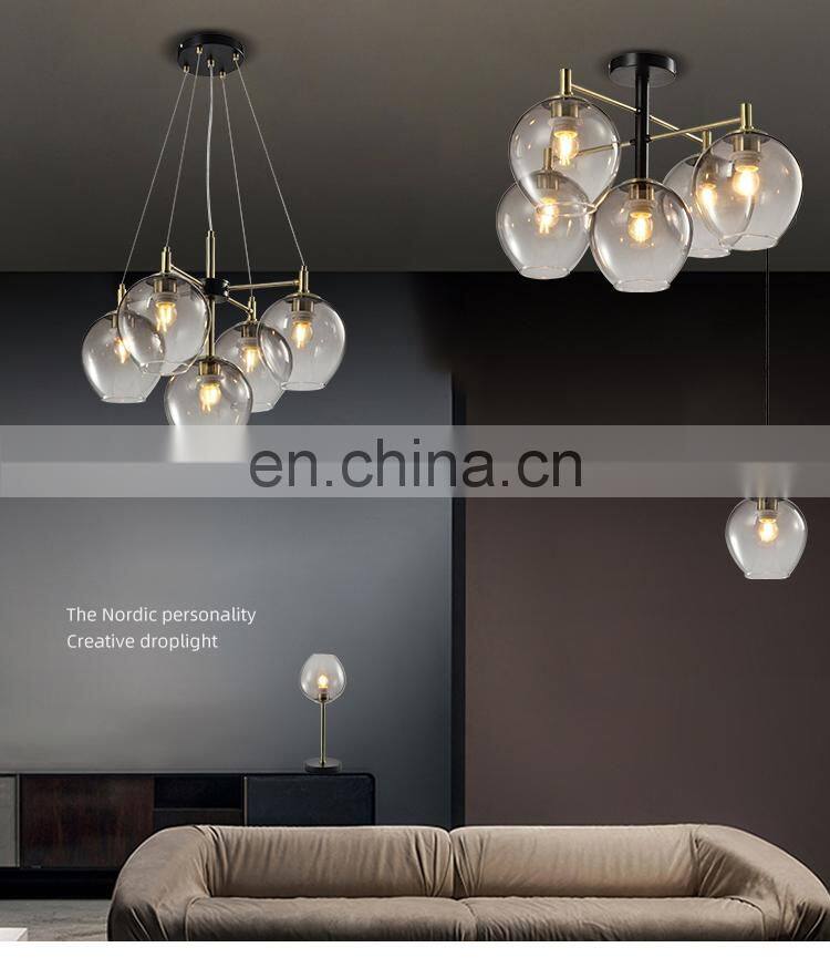 HUAYI Modern Simple Style Living Room Hotel Indoor Decoration E27 Chandelier Pendant Lamp