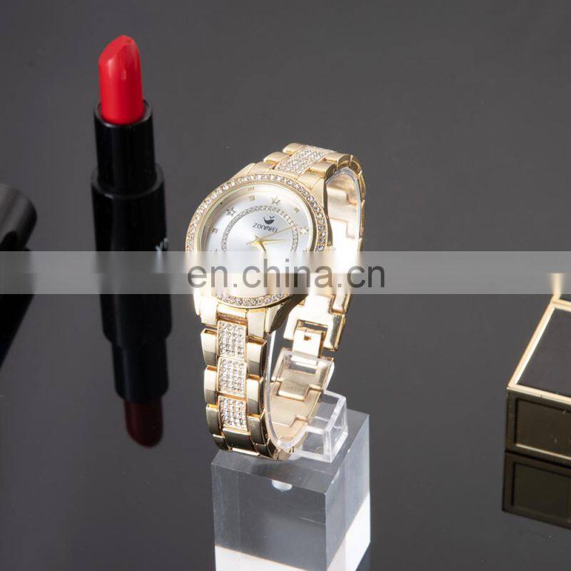 ZONMFEI ZM031-D 3pcs Ladies Quartz Wristwatch Neckless Gift Box Casual Fashion Style Woman Watch Set Bracelet