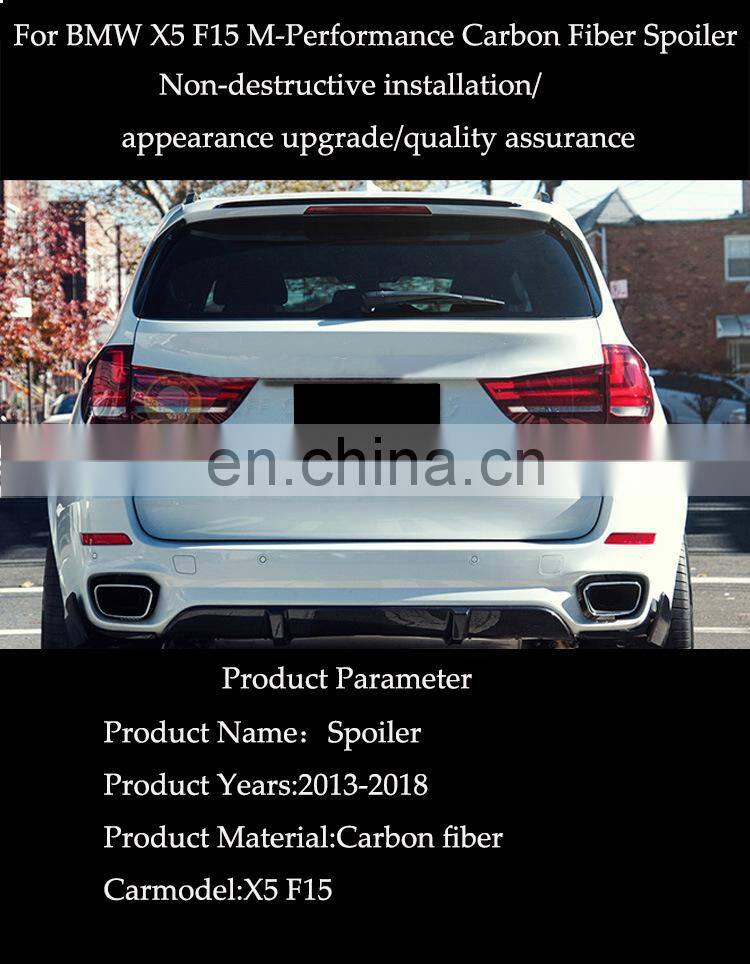 Runde Universal Carbon Fiber Rear Spoiler For BMW X5&F15 Car Carbon Fiber Spoiler