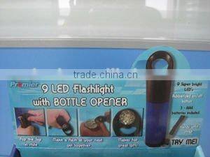 9 led flashlight with bottle opener
