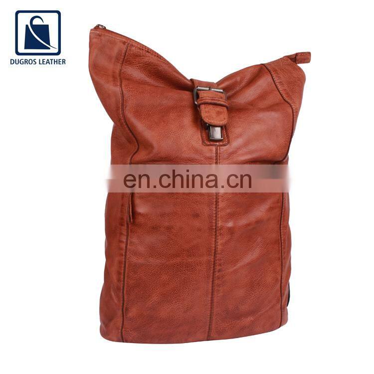 Vintage Style Swiss Cotton Lining Premium and Luxury Stylish Look Genuine Leather Women Backpack Bag from India