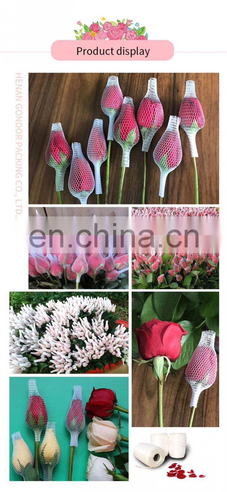 Manufacturer Direct Sales Durable PP glass bottle protective net PE Plastic bag Packaging Rose Protector Mesh Net Sleeve