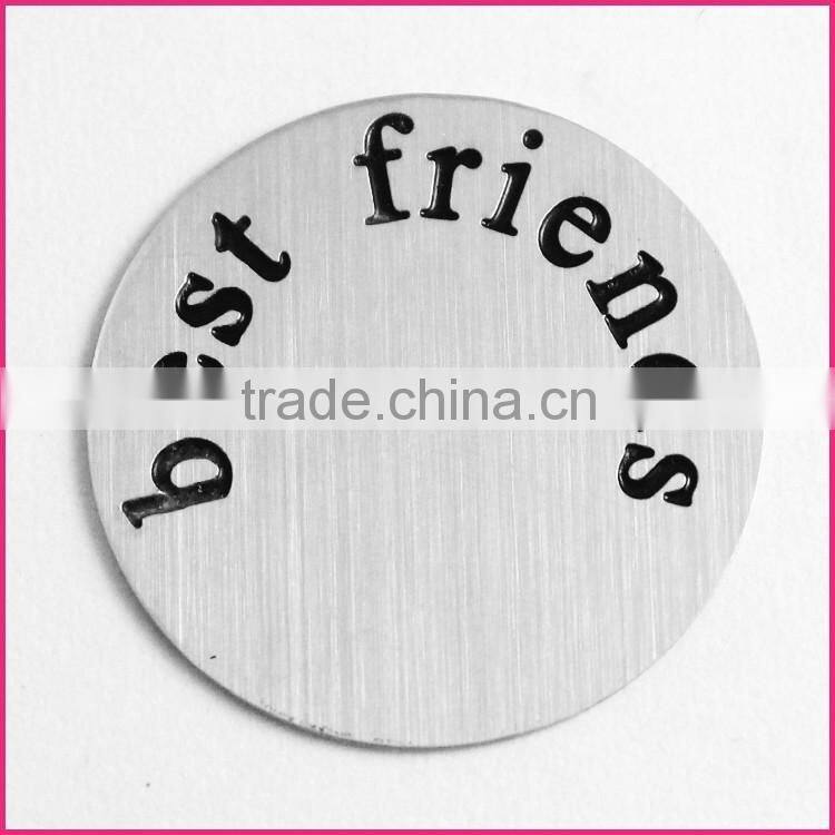 Floating lockets plates 2016 new trendy stainless steel window plate "best friends"