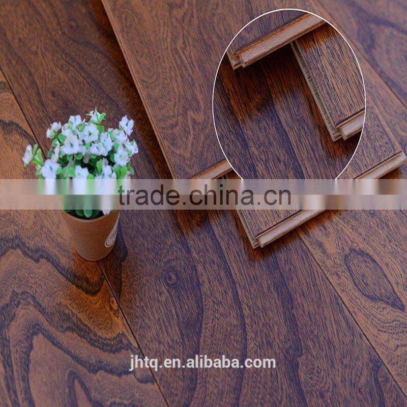 Antique Pecan Multilayer Solid Wood Flooring Big Board 166mm