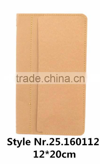 2016 fashion brown kraft paper bag metal button long wallet