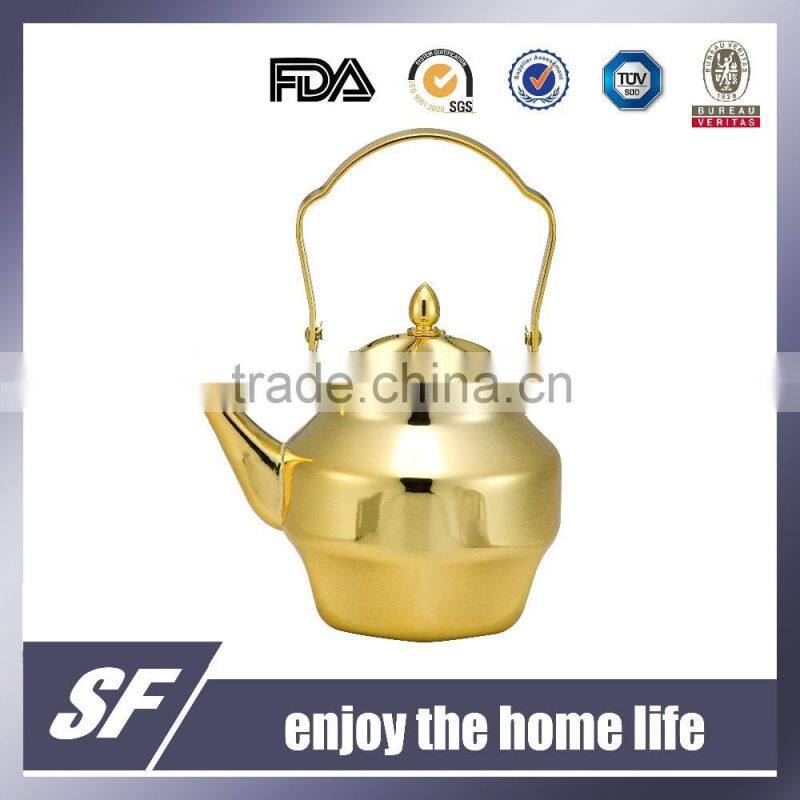 Set Of Side Handle Chromium plating and gold plating Stainless Steel Tea Kettle/Tea Pot(SF-7776 SSG)