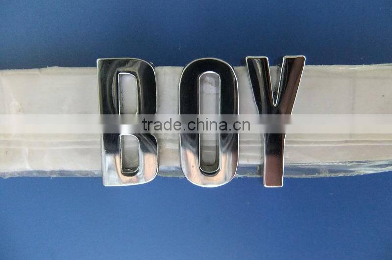 Hot Sale 18mm Plain Alphabet Slide Letters for Bracelet & Pet Collars