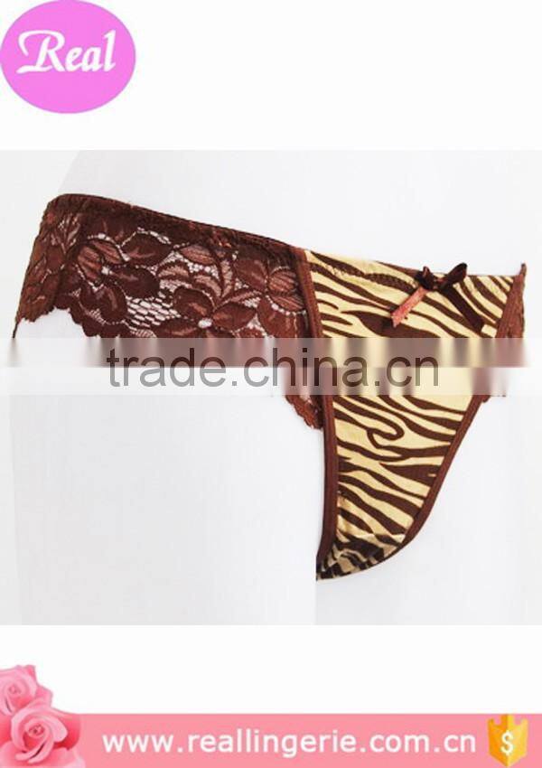 brown sexy lace ladies g-string underwear