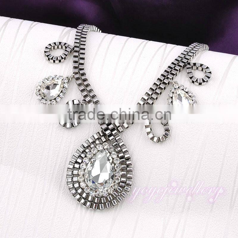 Wholesale rehinesone gold jewelry necklace design for girls