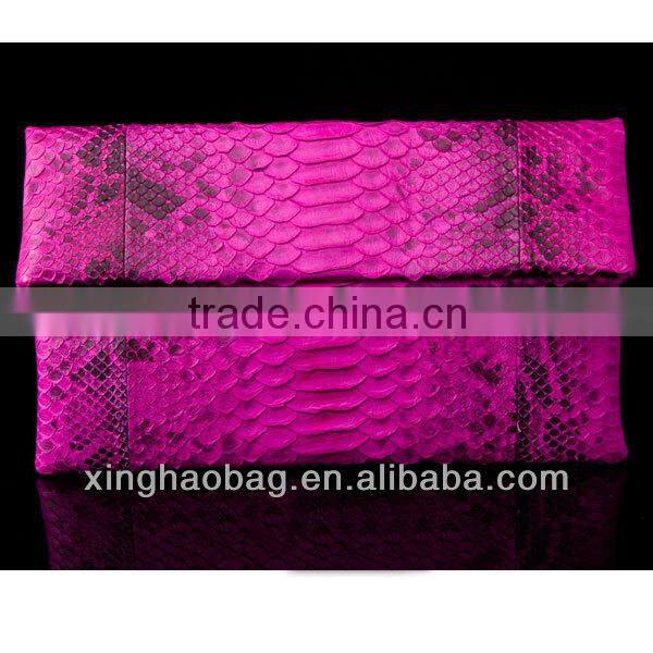 Custom high quality ladies purses and handbags genuine snake skin brand