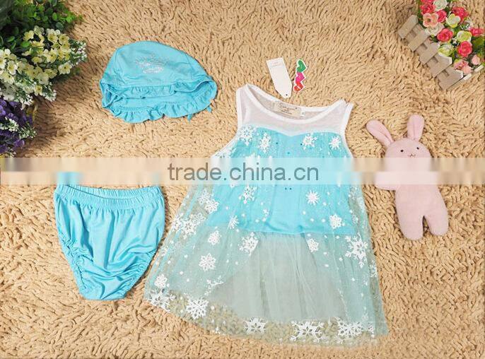 Little Elsa Princess Beautiful 3pcs Swimwear Kids for Girls