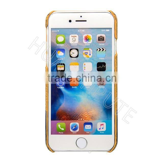 Real Wooden and PU Leather Back Cover Case For Apple iPhone 6s