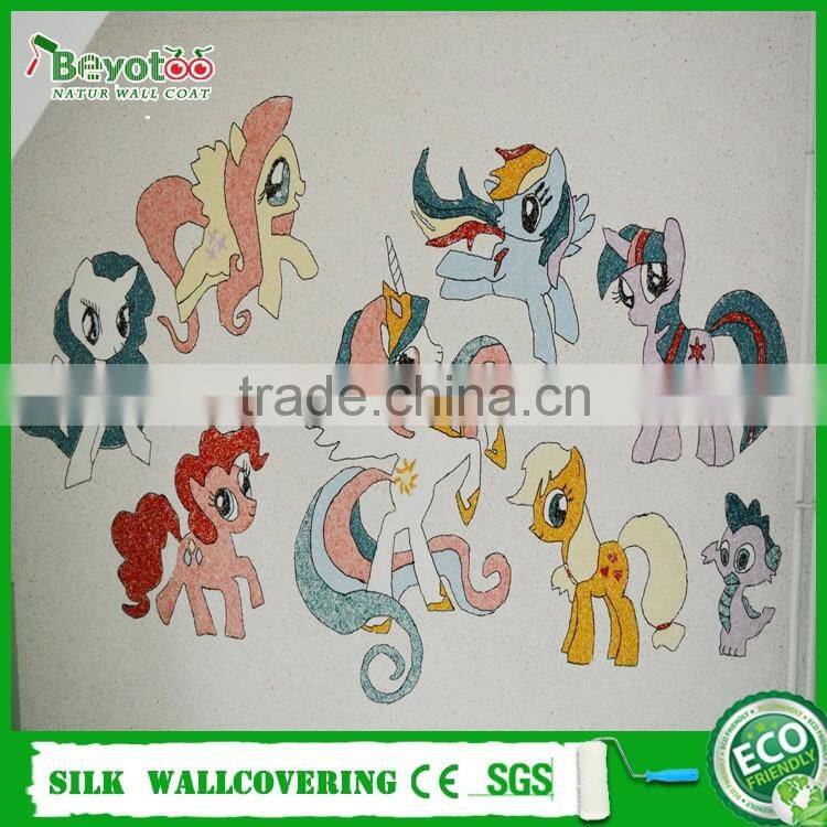 cotton wall coating paint fiber decor wall covering wallgrace DIY wall coat