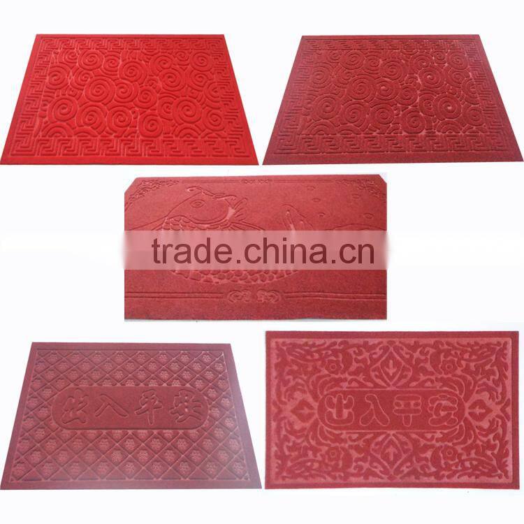 anti-slip polyester pvc Flocking Fabric Door Mat