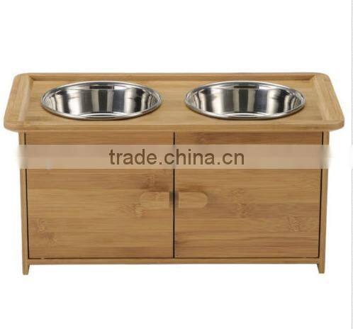 Perfect Bamboo Pet Bowls for Dogs With a Cabinet
