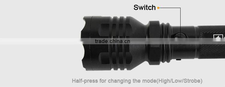 Goread C6 Big head aluminum high bright rechargeable 18650 Q5 flashlight search products