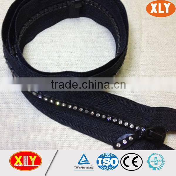 China XLY zipper #3 close end single stone diamond zipper