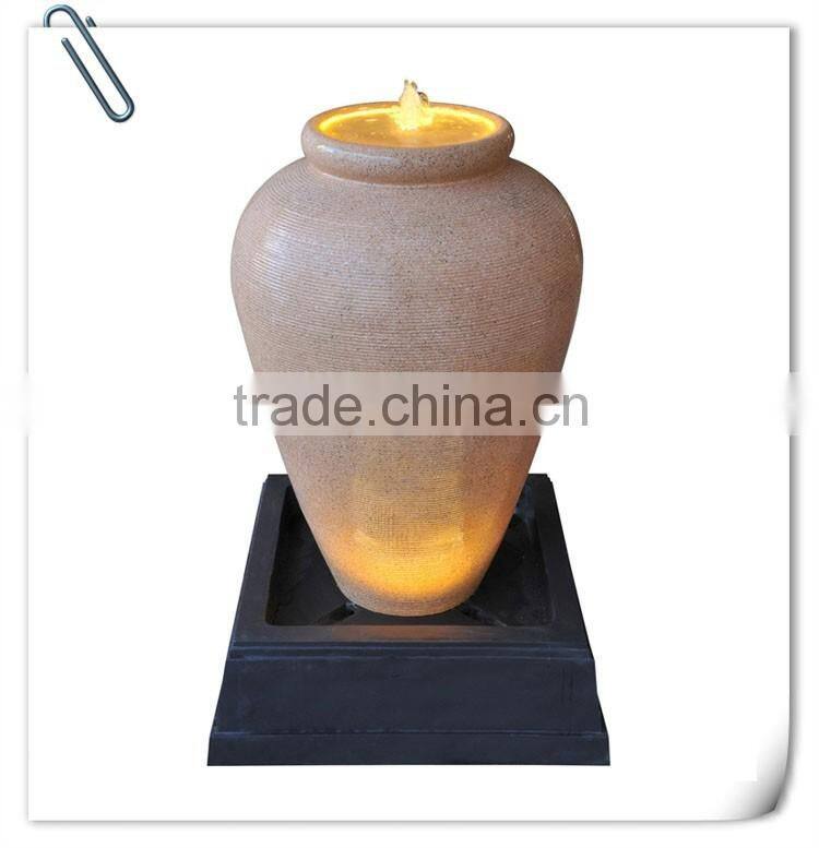 hotel decorative led resin vase fountain