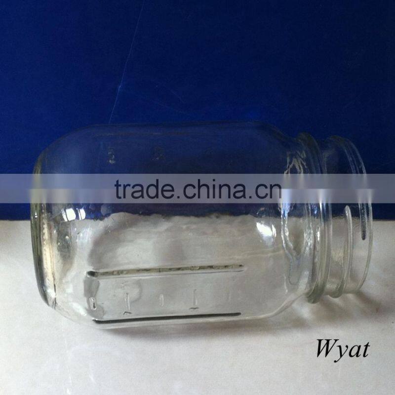 500ml 17oz clear glass honey jars with round design SLJd118