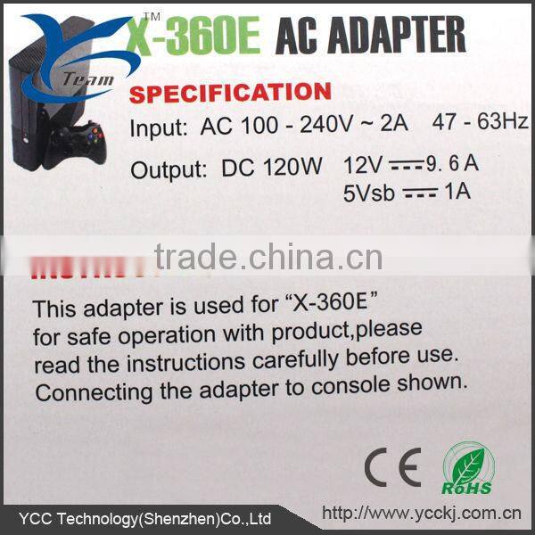 Factory price power supply for xbox360 E ac power adapter