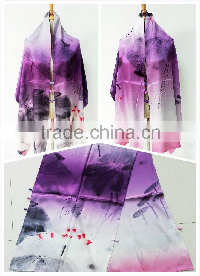 scarfs pashmina with digital printing on double layer silk