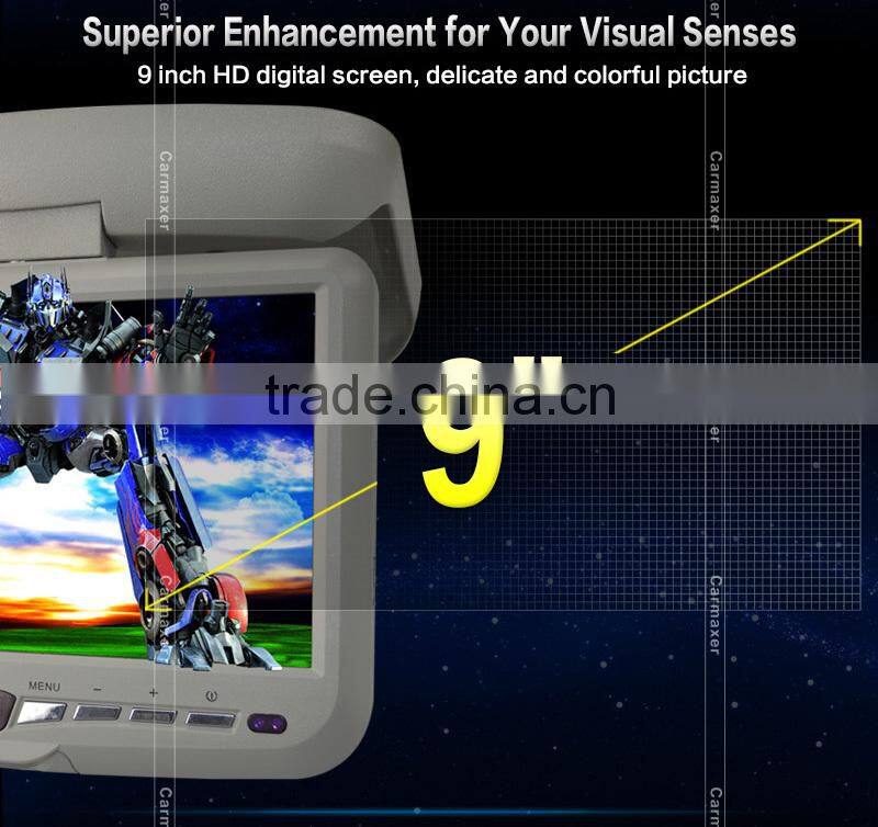 9inch car roof mount dvd player with usb/sd