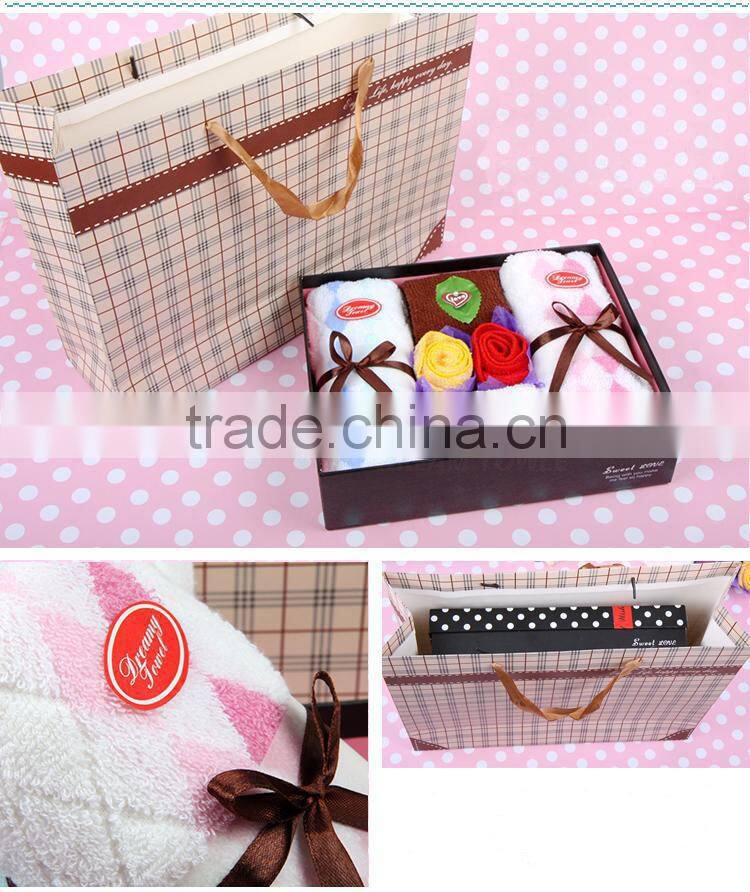 Exports Europe cake towel wedding towel set in gift box for Wedding business gifts