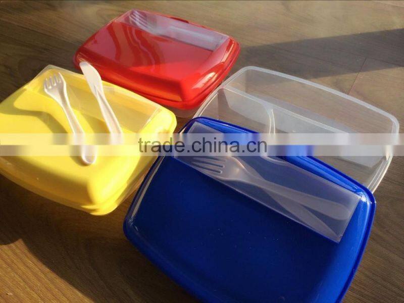 2015 made in china colorful plastic divider lunch box