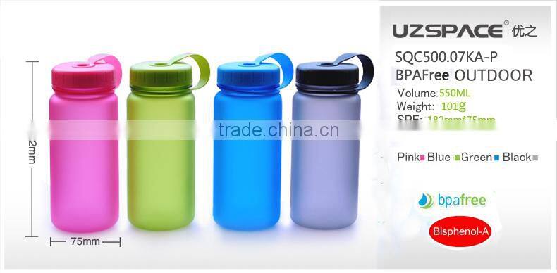 500ML Bpa free bottle logo forsted plastic water bottle