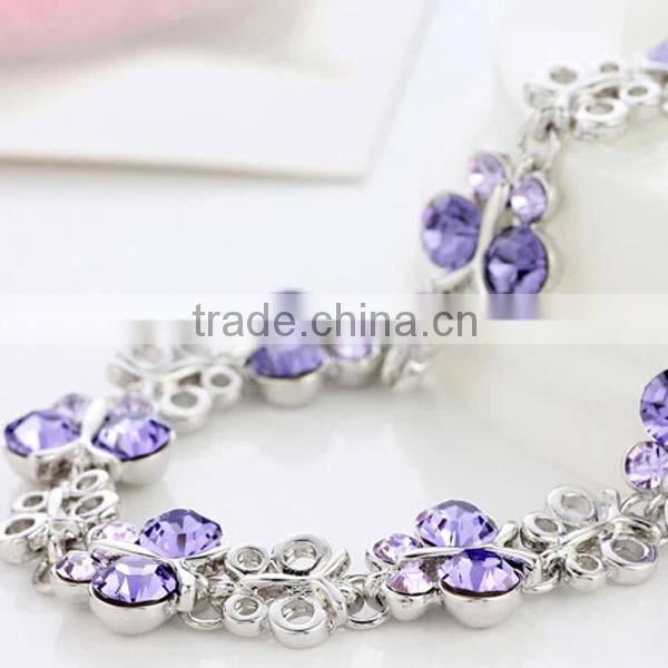 fashion thin chain 925 silver zircon bracelets pure silver bracelet