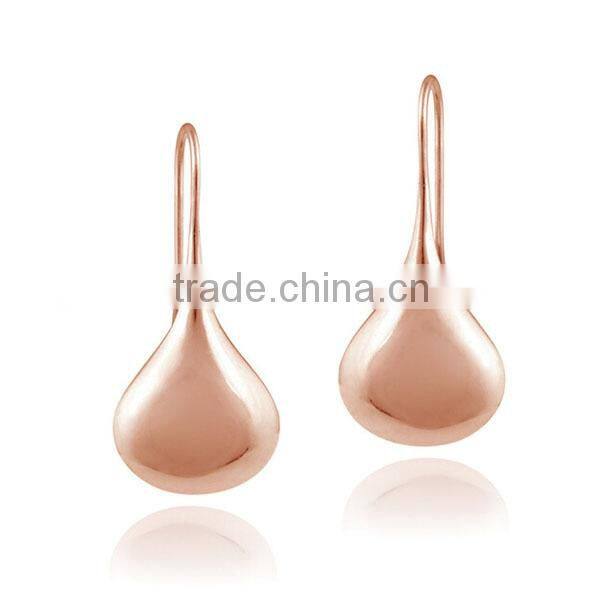 Anti-tarnish 925 Sterling Silver Puffed Teardrop Earrings daily wear earrings