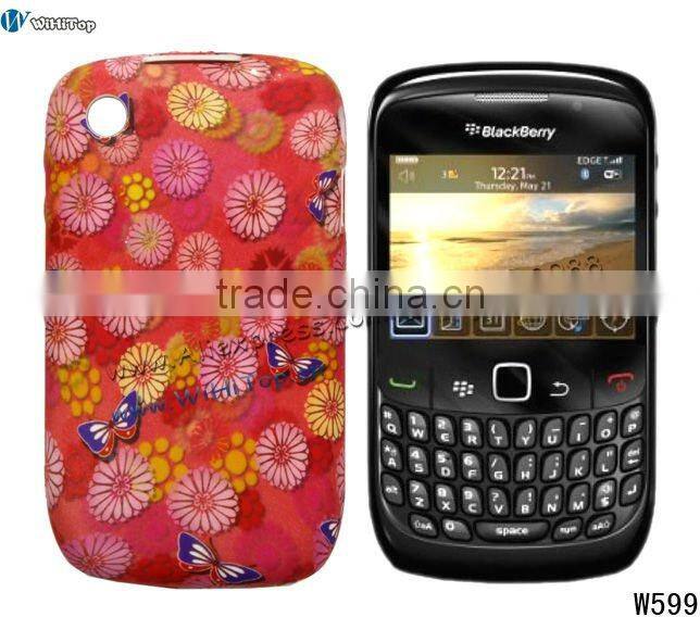 Flower Case for Blackberry Curve 8520.TPU Case with Flower