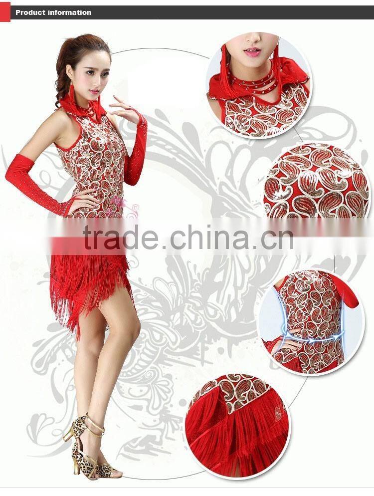 2016 New Arrivals Cheap Latin Dance Costumes Skirt for Women Sexy Latin Ballroom Dress for Sale