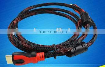 Long customized 1.4v male to male HDMI cable with braiding and magnetic rings