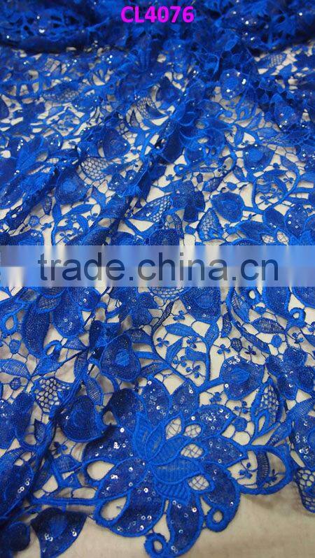 CL4076 peach 2014 New fashion sequins lace with factory price,solf and unique pattern 5 yards