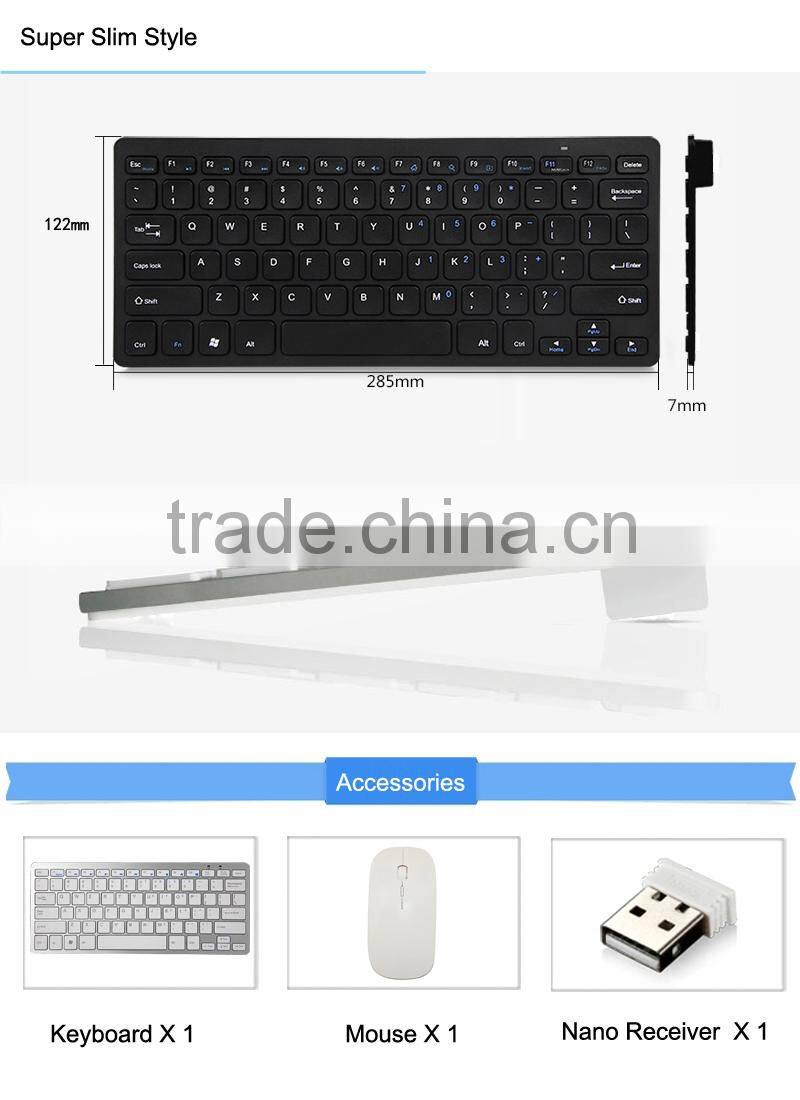 POM Top sale mini wireless keyboard and mouse combo KM-801