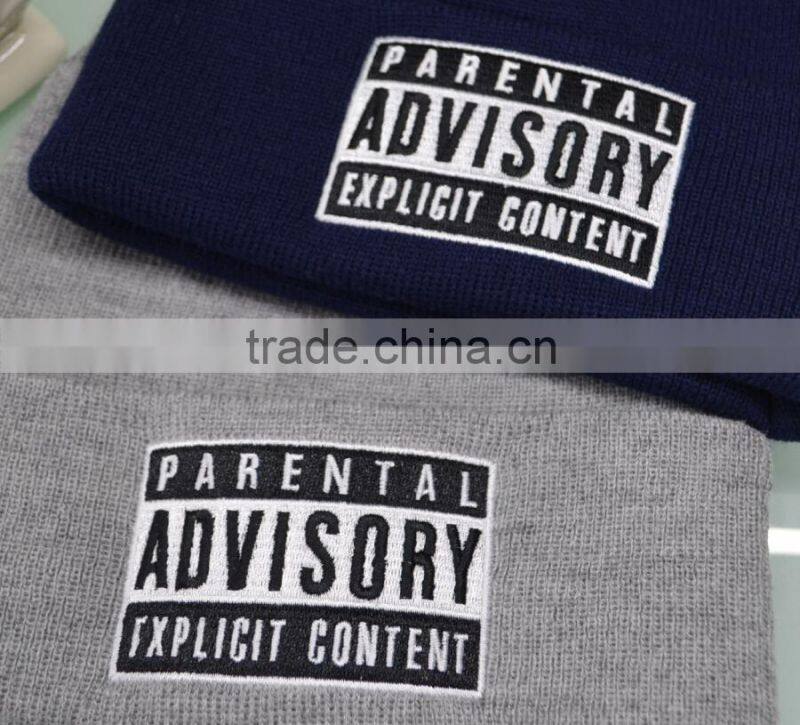 OEM promotional cheap winter Cuff Blank Plain Pom Pom Ski Custom Knitted 100% acrylic Beanie hat