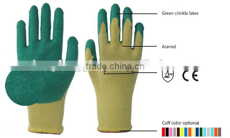 Anti Slip Latex Grip Coated Aramid Safety Equipment Work Gloves