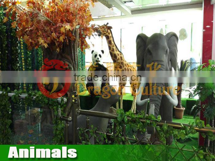 shopping mall animal show giraffe panda elephant