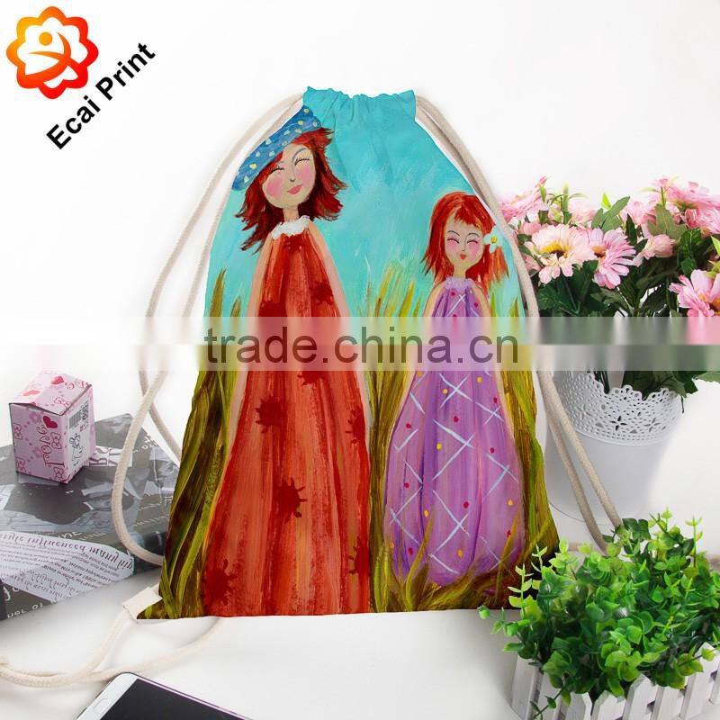 2016 personalized customize sublimation cinch backpack